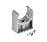 sourcing map Abrazaderas de tubo de PVC de 32 mm, apto para bandejas de TV de 32 mm/1.26 pulgadas de diámetro exterior, soporte para tubos Pex, tornillos de montaje W, color gris, 20 unidades