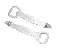 sourcing map Abridor manual de botellas, 2 piezas de acero inoxidable para llaves de iglesia, abridor de latas portátil, herramienta para romper frascos para cocina, fiesta, hogar, bebidas, cerveza