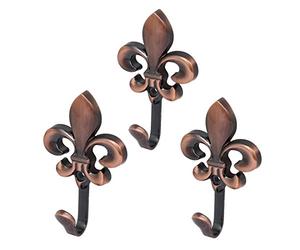 sourcing map Abrigo Bolso Metal Forma de Flor Solo Gancho Colgador de Pared Tono de Cobre 3 Piezas