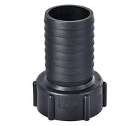 sourcing map ABS Manguera Lengüeta Accesorio Acoplador, 50mm Lengüeta x G2 Hembra Rosca Tubería Adaptador, Negro