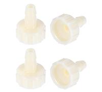 sourcing map ABS Manguera Lengüeta Accesorio Acoplador, 8mm Lengüeta x G1/2 Hembra Rosca Tubería Adaptador, Blanco 4uds
