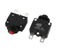 sourcing map AC 125V / 250V 6A Rojo botn de reinicio del interruptor protector del circuito de sobrecarga 2pcs