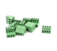 sourcing map AC 300V 10A 4 pines PCB Bloque de terminales de tornillo Paso de 5,08 mm 10 piezas Verde
