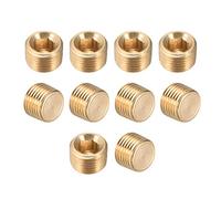 sourcing map Accesorio de tubería hexagonal de latón, conector adaptador de manguera de rosca macho G1/8, para válvula solenoide neumática de tubería de jardín, 10 piezas