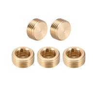 sourcing map Accesorio de tubería hexagonal de latón, conector adaptador de manguera de rosca macho G1/2, para válvula solenoide neumática de tubería de jardín, 5 uds.