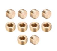 sourcing map Accesorio de tubería hexagonal de latón, conector adaptador de manguera de rosca macho G3/8, para válvula solenoide neumática de tubería de jardín, 10 piezas