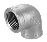 sourcing map Accesorios de codo de acero inoxidable 304 de 90 grados NPT 3/4 x NPT 1/2 hembra a hembra, adaptador roscado para conectar tuberías de agua, manguera de aire, acoplamiento de tubo de PVC