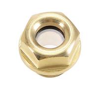 sourcing map Aceite Líquido Nivel Indicador Visor Vidrio M12x1.5mm Amarillo