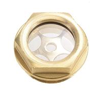 sourcing map Aceite Líquido Nivel Manómetro Visor Vidrio M33x1.5mm Macho Roscado Latón Aire Compresor Accesorios con Junta Tórica, Amarillo