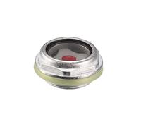sourcing map Aceite Líquido Nivel Medidor Visor Vidrio 27mm Macho Roscado Metal Aire Compresor Accesorios con Junta Tórica