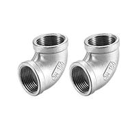 sourcing map Acero Inoxidable 304 Fundido Tubo Montaje 90 Grados Codo 3/4 BSPT Hembra X 3/4 BSPT Hembra Rosca 2uds