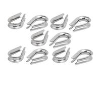 sourcing map Acero inoxidable 8mm 5/16" Estándar Cuerda de cable Dedales de cable Tono plateado 10 Pcs