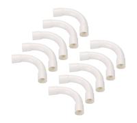 sourcing map Acoplador de conducto de PVC de 20 mm, color blanco, cambio de dirección para manguera de conducto eléctrico, paquete de 10