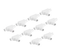 sourcing map Acoplador de conducto de PVC en forma de T conectores caja de alambre blanco 20 mm 3 vías para manguera dispositivos de conducto eléctrico con tapa de acceso paquete de 10