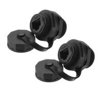 sourcing map Acoplador de montaje en panel RJ45, blindado industrial para montaje en panel, conector Ethernet LAN con tapa impermeable IP67 a prueba de polvo para CAT6/CAT5E/CAT5, paquete de 2