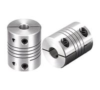 sourcing map Acoplamiento de Eje de 6mm a 12mm, Acoplador de Viga Helicoidal 30mm Longitud 25mm Diámetro, Conector de Aleación de Aluminio, Accesorios para Motor, 2 Pcs