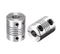 sourcing map Acoplamiento de Eje de 8mm a 8mm, Acoplador de Viga Helicoidal 30mm Longitud 25mm Diámetro, Conector de Aleación de Aluminio, Accesorios para Motor, 2 Pcs