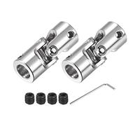sourcing map Acoplamiento de eje universal giratorio de 6 mm a 8 mm de diámetro interior L35 x D14 con tornillos y llave para modelo RC, paquete de 2
