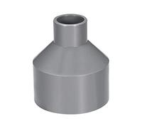 sourcing map Acoplamiento reductor de PVC de cubo por cubo 75mm x 32mm Gris