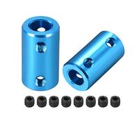 sourcing map Acoplamiento Rígido de Eje de 8mm a 8mm, Acoplador Conector de Aleación de Aluminio con Tornillos 25mm Longitud 14mm Diámetro para Impresora 3D, Máquina CNC Azul, 2pcs