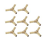 sourcing map Acople de manguera de púa de latón de 6 mm en forma de Y conector de 3 vías adaptador de unión 8pcs