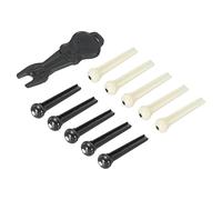 sourcing map Acústica Guitarra Puente Pasadores Clavijas, Plástico Guitarra Cuerdas Pasadores Reemplazo, Beige Negro para Acústica Guitarra con Puente Pasadores Extractor Paquete de 36
