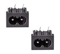 sourcing map Adaptador C8 de enchufe para montaje en panel AC 250V 2,5 A 125V 7A 2 pines 2pcs de ángulo derecho