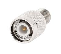 sourcing map Adaptador Conector coaxial TNC Macho a Hembra de Tipo F M/F Cable coaxial RF Tono Plata