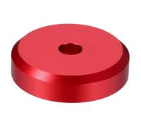 sourcing map Adaptador de 45 discos, adaptador de disco de vinilo mate de aluminio de 1.5 pulgadas, estabilizador de peso de disco giratorio universal para discos de vinilo de 45 rpm, rojo