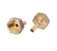 sourcing map Adaptador de conector de rosca hembra de 1/2 BSP Manguera 6mm tubo de bronce el acoplador 2pcs