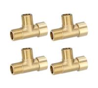 sourcing map Adaptador de conexión en T de latón, G3/8 pulgadas (macho x macho x hembra) BSPP de 3 vías para tuberías de conexión de transporte de gas, 1 unidad