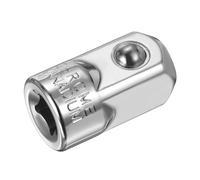 sourcing map Adaptador de enchufe de impacto hembra de 1/4 pulgadas a macho de 1/2 pulgada, convertidor estándar SAE, llave de carraca, conversión de barra, color plateado