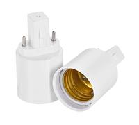 sourcing map Adaptador de enchufe de luz G23 a E26 E27 convertidor de base de lámpara de salida para bombilla LED, color blanco, paquete de 2