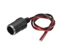 sourcing map Adaptador de enchufe hembra, 12 V/24 V, 20 A, 50 cm, cargador de coche, encendedor de cigarrillos, enchufe para alimentar equipos en el vehículo, color plateado