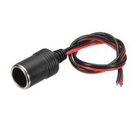 sourcing map Adaptador de enchufe hembra, 12 V/24 V, 30 A, 50 cm, cargador de coche, encendedor de cigarrillos, enchufe para alimentar equipos en el vehículo, color plateado