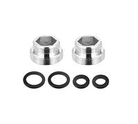 sourcing map Adaptador de grifo, 2 piezas de 18 mm x 4,5 mm de rosca macho a 22 mm x 6,5 mm de rosca macho de latón conector aireador para cocina baño fregadero