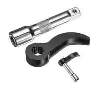 sourcing map Adaptador de llave de palanca, herramienta de extracción de medio eje de acero al carbono en forma de estrella de 3/8 pulgadas de profundidad, herramienta de trinquete con varilla para