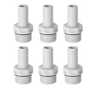 sourcing map Adaptador de montaje de manguera de lengüeta de PVC de 12 mm o de 15/32" de lengüeta x 1/2" con Tubo macho G 6uds