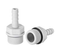 sourcing map Adaptador de montaje de manguera de lengüeta de PVC de 6mm o de 15/64" de lengüeta x 3/8" con Tubo macho G 2uds