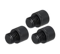 sourcing map Adaptador de soporte de micrófono de 1/4 hembra a M12 macho, adaptador de tornillo de aleación de aluminio para trípode de micrófono, color negro