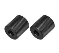 sourcing map Adaptador de soporte de micrófono hembra de 1/4 pulgadas a hembra M6 de aleación de aluminio adaptador de tornillo para trípode de micrófono, negro, 2 piezas