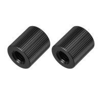 sourcing map Adaptador de soporte de micrófono hembra de 1/4 pulgadas a hembra M8 de aleación de aluminio adaptador de tornillo para trípode de micrófono, negro, 2 piezas