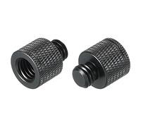 sourcing map Adaptador de soporte de micrófono M10 hembra a 3/8 macho, adaptador de rosca de tornillo para micrófono, soporte de trípode, negro, paquete de 2