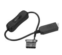 sourcing map Adaptador de ventilador USB de 12 V, entrada de 5 V, salida de 5 a 12 V CC con interruptor de encendido/apagado PWM a USB, cable adaptador de 30 cm para ventiladores de refrigeración de