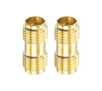 sourcing map Adaptador recto SMA hembra a RP-SMA hembra de 50 ohmios para antenas, monitoreo de señal, banco de pruebas, router WiFi, navegación de coche, 2 unidades, color dorado