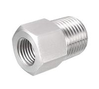 sourcing map Adaptador Reductor de Tuberías 1/2 NPT Macho a M14X1.5 Hembra, Acero Inoxidable para Manómetro de Aire de Aceite de Agua