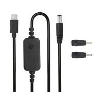 sourcing map Adaptador USB C a DC PD con 2 puntas de conector, 1,18 m, 5 V, 9 V, 12 V, 15 V, 20 V, cable de alimentación tipo C a CC, convertidor de cargador para router, laptop, altavoz