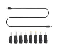 sourcing map Adaptador USB C a DC PD con 8 puntas de conector, 1,18 m, 5 V, 9 V, 12 V, 15 V, 20 V, cable de alimentación tipo C a CC, convertidor de cargador para routers, laptop, altavoz