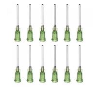 sourcing map Aguja dispensadora industrial de punta roma con bloqueo Luer para pistola de pegamento líquido, 14G 1 pulgada, 20 unidades (oliva)