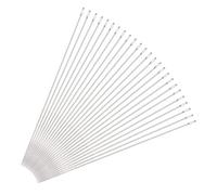 sourcing map Agujas de Abalorios, Hilos de Bordar de Costura Finos Largos Rectos de Acero Inoxidable, 100mm de Largo, Diámetro de Alambre de 0,4mm, 25uds